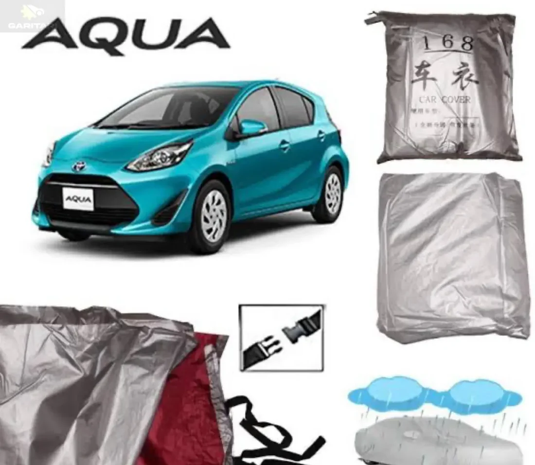 Toyota Aqua Silver Car Body Cover – 100% Waterproof & All-Weather Protection