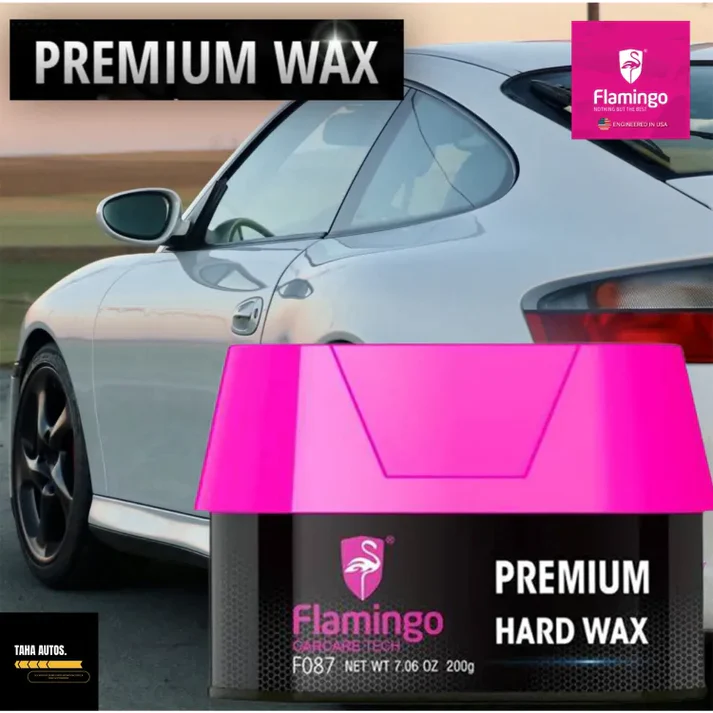 Flamingo Premium Hard Wax 200gm – Long-Lasting Carnauba Shine & Paint Protection for Cars