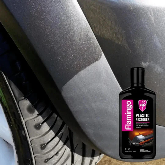 Flamingo Car Plastic Restorer 300ml – Trim & Dashboard Shine Restoring Polish for Exterior and Interior Parts