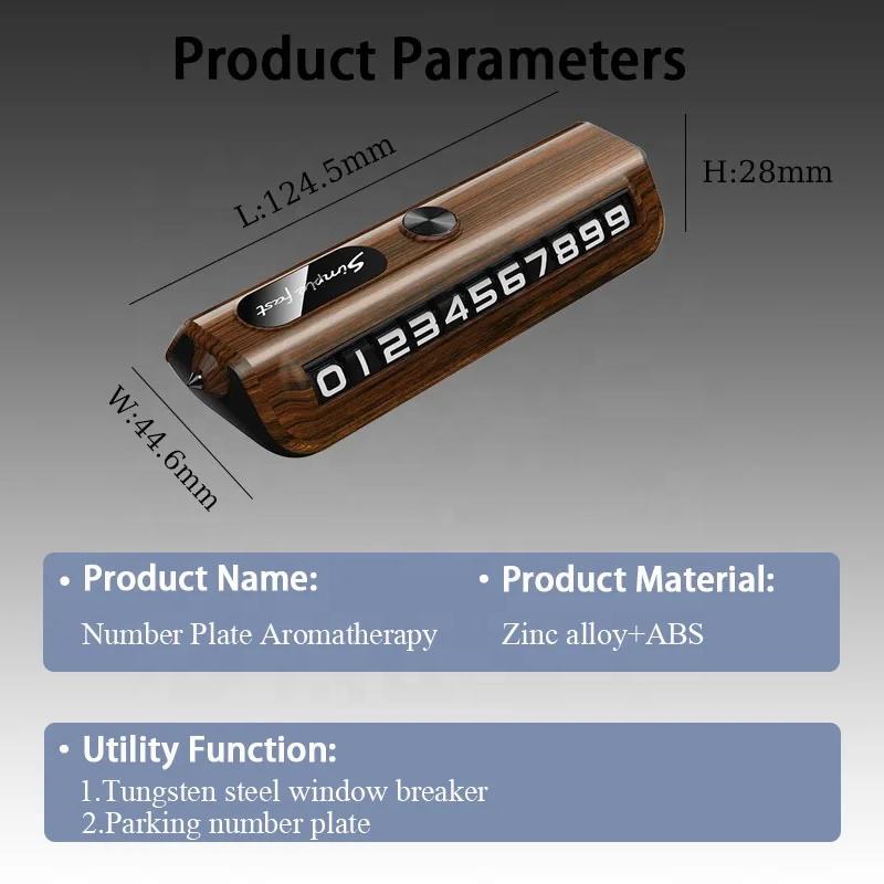 1pcs Window Breaker & Temporary Car Parking Number