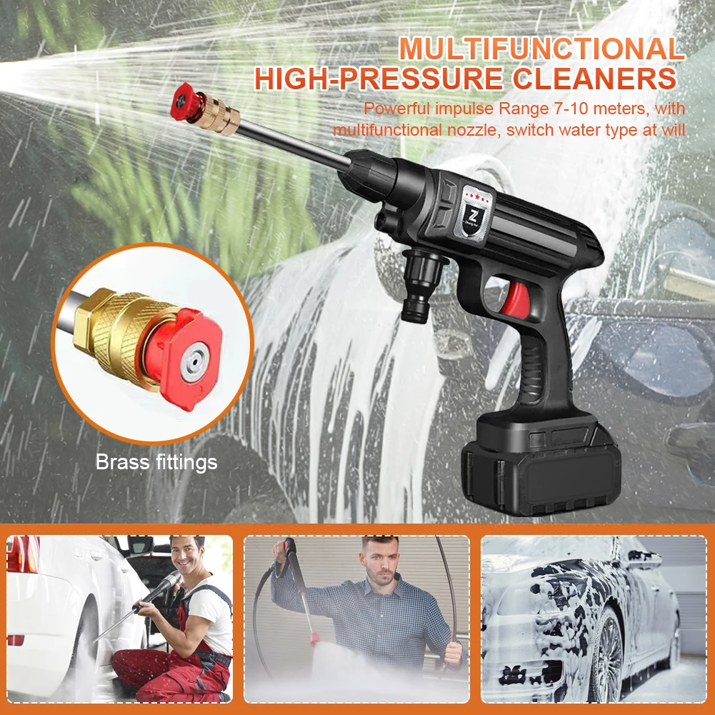 Rechargeable High Pressure Car Washing Machine Gun Double Battery