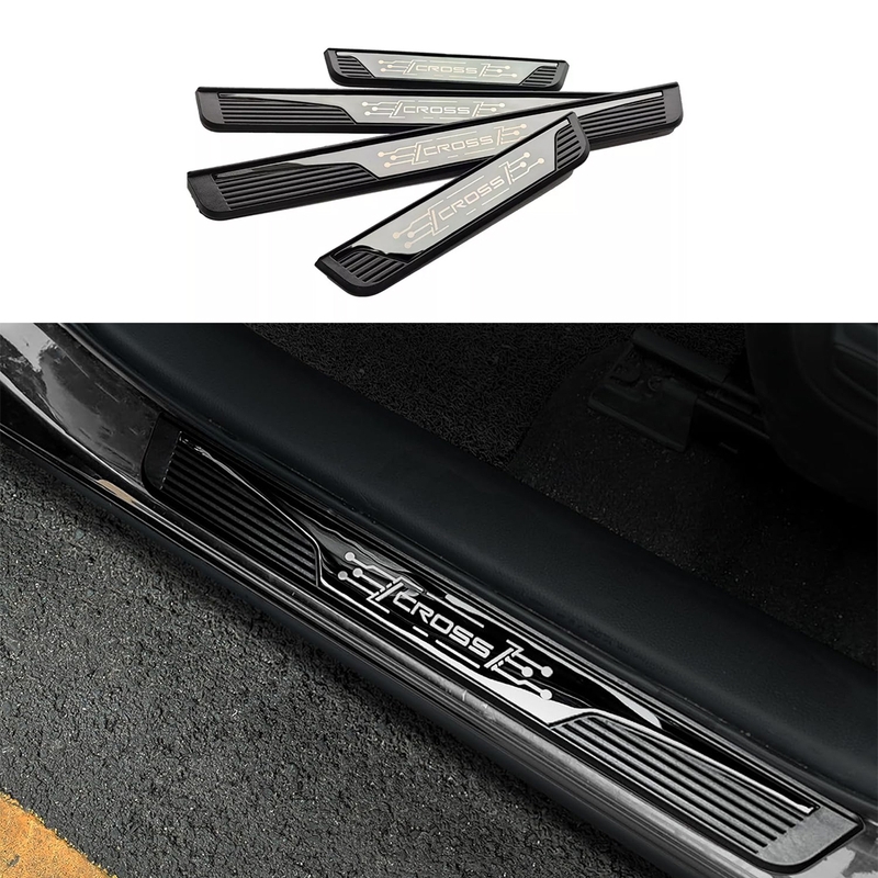 Toyota Corolla Cross Carbon Fiber Door Sill Protector Set – Premium Scratch Guard with Stylish Design