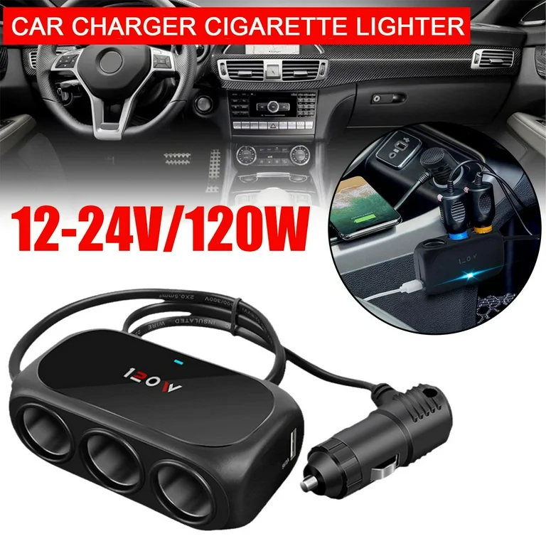 120w CAR CHARGER WITH 2 USB & 2 TYPE-C PROTS