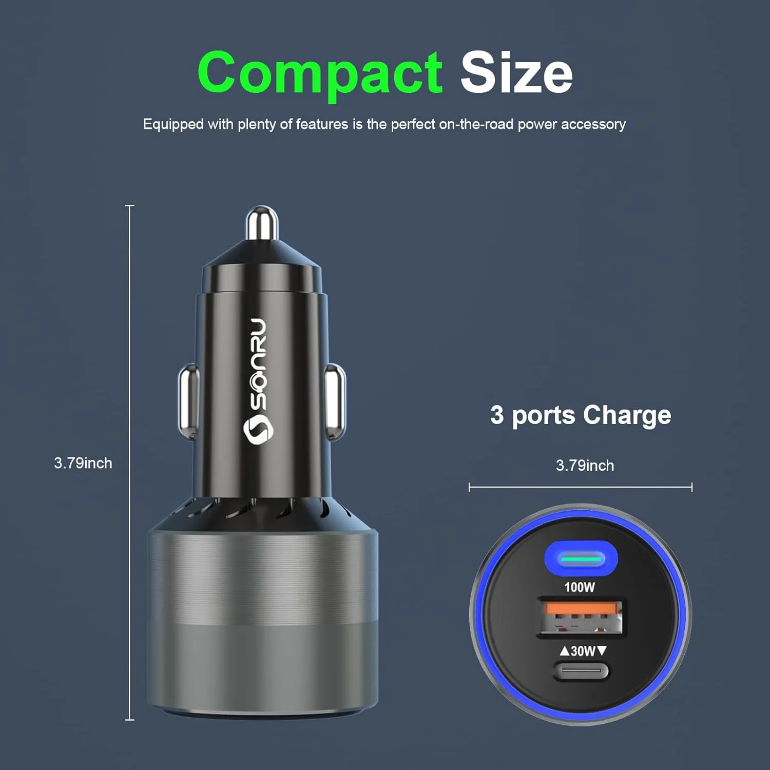 130W USB Pugan Car Fast Charger Cable With C Туре